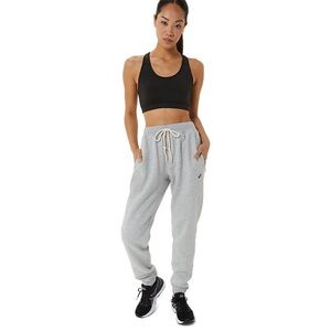 Asics Gray Jogger Sweatpants, mid-weight fleece with brushed interior, women’s S